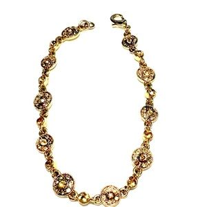 EUC Gold plated Yellow ston Bracelet -7‎ inch